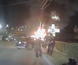 Police Officers Rescue Unconscious Man From Burning Car After Major Crash