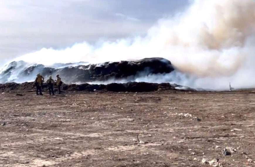 Firefighters Battle Blaze As Landfill Suddenly Catches Fire